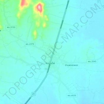 Carte topographique Nong Phai, altitude, relief