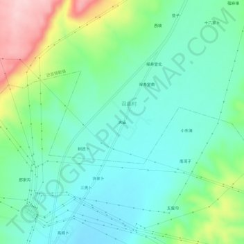 Carte topographique Damiao, altitude, relief