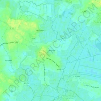 Carte topographique La Gauvinière, altitude, relief