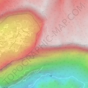 Carte topographique Piton Fougères, altitude, relief