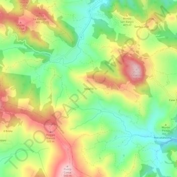 Carte topographique Visiano, altitude, relief