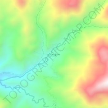 Carte topographique Chazojuan, altitude, relief