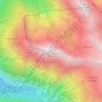 Carte topographique Feuersang, altitude, relief