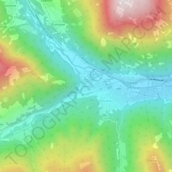 Carte topographique Fucine, altitude, relief