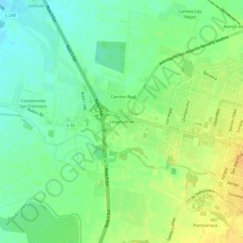 Carte topographique Longitudinal, altitude, relief