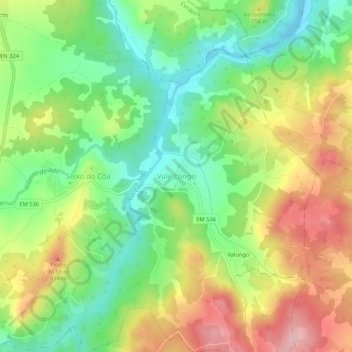 Carte topographique Vale Longo, altitude, relief