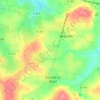 Carte topographique Hameau Hebert, altitude, relief