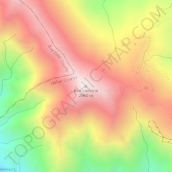 Carte topographique Ben Lomond, altitude, relief