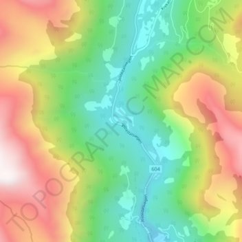 Carte topographique Jostedal, altitude, relief