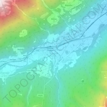 Carte topographique Dimaro, altitude, relief