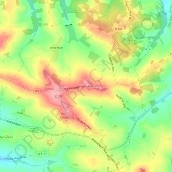 Carte topographique Vieux Crubelets, altitude, relief