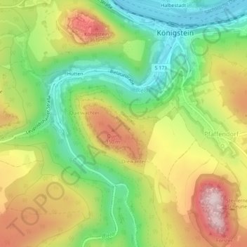 Carte topographique Diebskeller, altitude, relief
