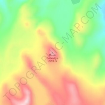 Carte topographique Mount Popo Agie, altitude, relief