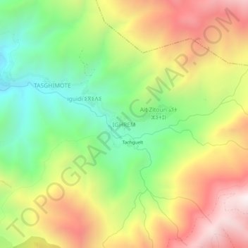 Carte topographique IGHREM, altitude, relief