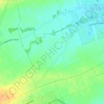 Carte topographique Saint-Hyppolite, altitude, relief
