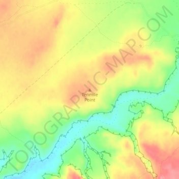 Carte topographique Tenmile Point, altitude, relief