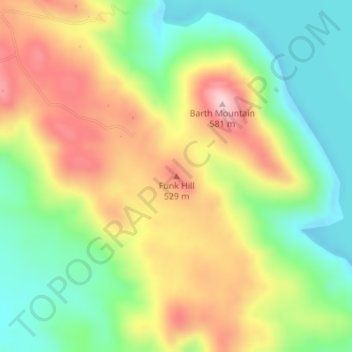 Carte topographique Funk Hill, altitude, relief