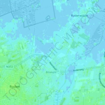 Carte topographique Foxwolde, altitude, relief