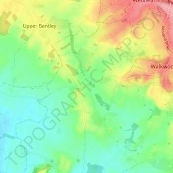 Carte topographique Elcocks Brook, altitude, relief