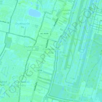 Carte topographique Ban Khlong Nong Bon, altitude, relief