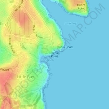 Carte topographique Buchan Point, altitude, relief