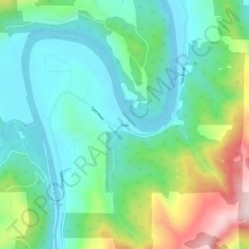 Carte topographique Tyee, altitude, relief