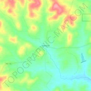 Carte topographique Gatewood, altitude, relief
