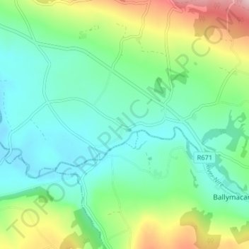 Carte topographique Fourmilewater, altitude, relief