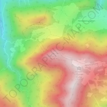 Carte topographique Hohe Dirn, altitude, relief