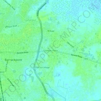 Carte topographique Chakkan Thalia, altitude, relief