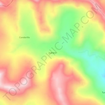 Carte topographique Juaraco, altitude, relief