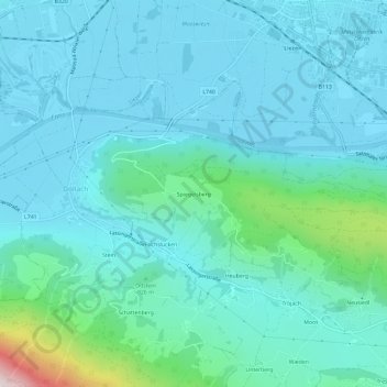 Carte topographique Spiegelsberg, altitude, relief