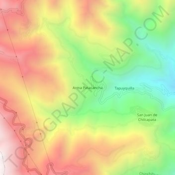 Carte topographique Arma Patacancha, altitude, relief