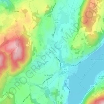 Carte topographique Le Pin, altitude, relief