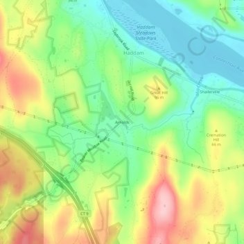 Carte topographique Arnolds, altitude, relief