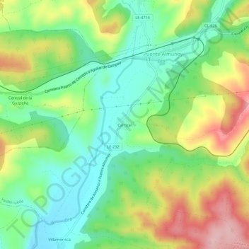Carte topographique Carrizal, altitude, relief