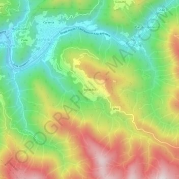 Carte topographique Benabbio, altitude, relief