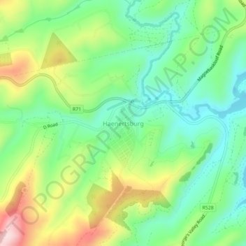 Carte topographique Haenertsburg, altitude, relief