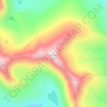 Carte topographique Ben More Assynt, altitude, relief