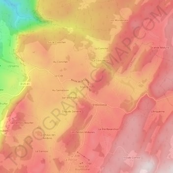 Carte topographique Sous la Vye, altitude, relief