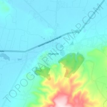 Carte topographique Abasolo, altitude, relief