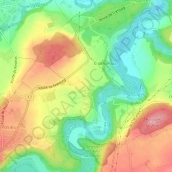 Carte topographique Grangeneuve, altitude, relief