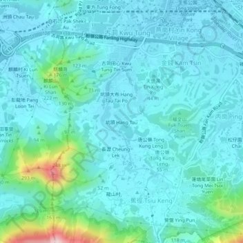 Carte topographique Hang Tau, altitude, relief