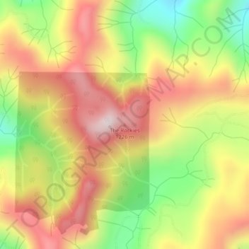 Carte topographique The Rockies, altitude, relief