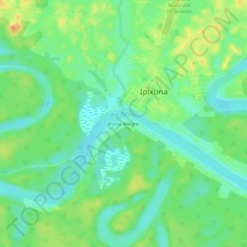 Carte topographique Porto Alegre, altitude, relief