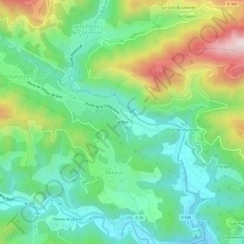 Carte topographique Le Plot, altitude, relief