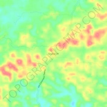 Carte topographique Guayacan, altitude, relief