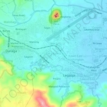 Carte topographique EM's Barrio, altitude, relief