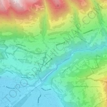 Carte topographique Meiern, altitude, relief