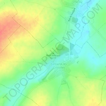 Carte topographique Mont Bernard, altitude, relief